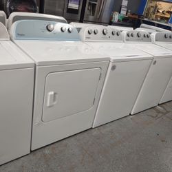 WHIRLPOOL WASHER AND DRYER SET SOIL LEVEL RINSE OPTIONS AUTO SENSING DEEP WATER WASH 