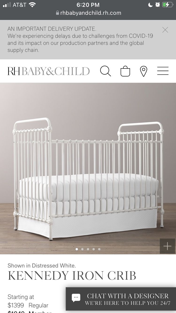 RH Restoration Hardware Kennedy Iron Crib
