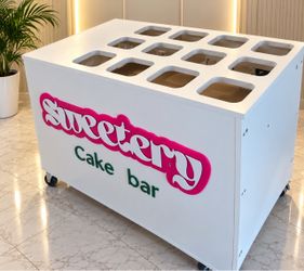 12-Slot Mobile Dessert Food Bar Cart – Rolling Event & Catering Station