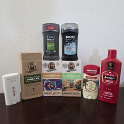 HUGE BUNDLE Dr Squatch Dove mens axe soap deodorant