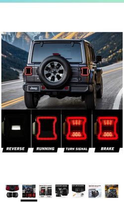 Jeep Wrangler LED Tail Lights Set dark smoke lens