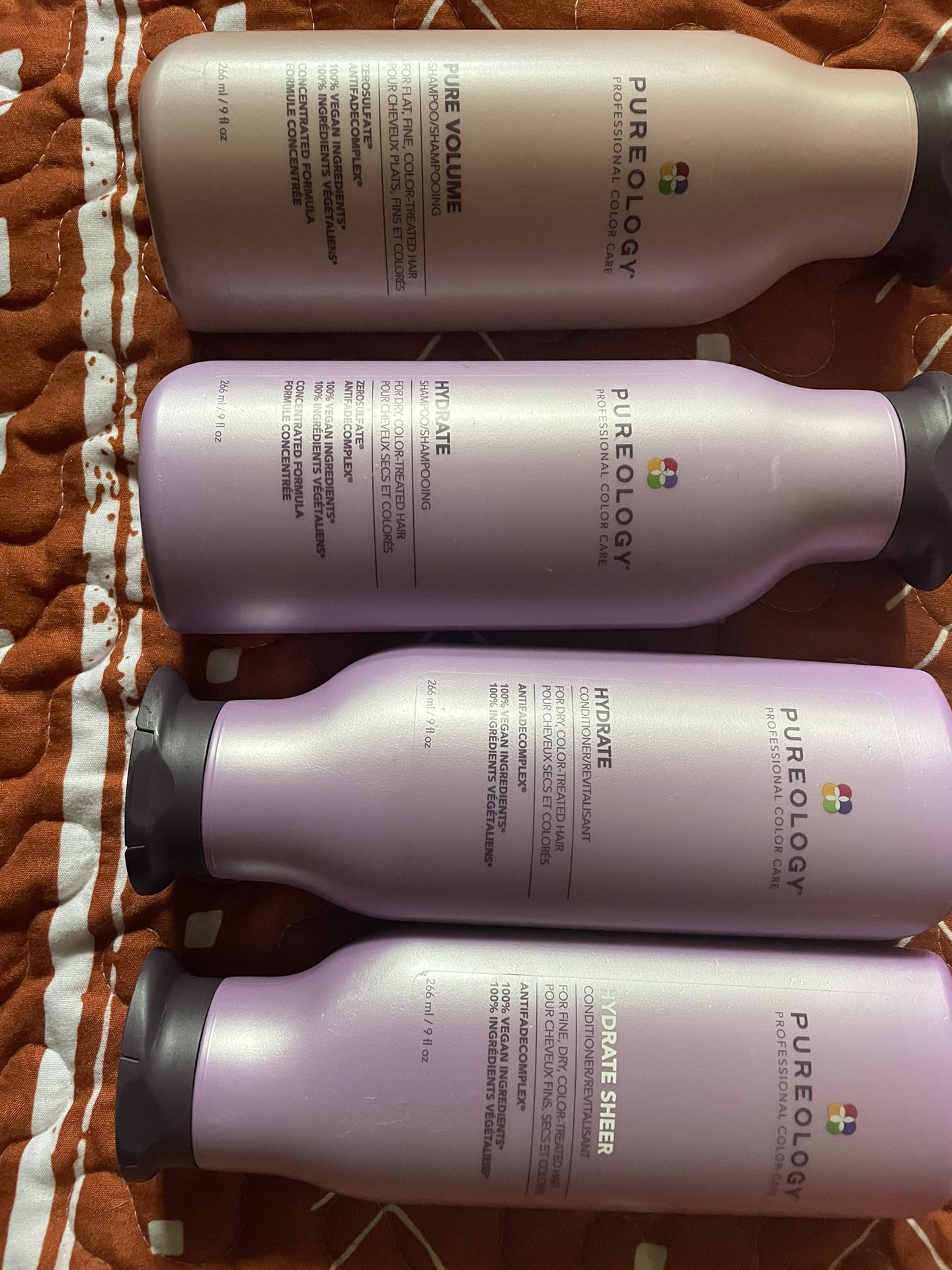 Four  Bottle Set Pureology  Hydrate Line 