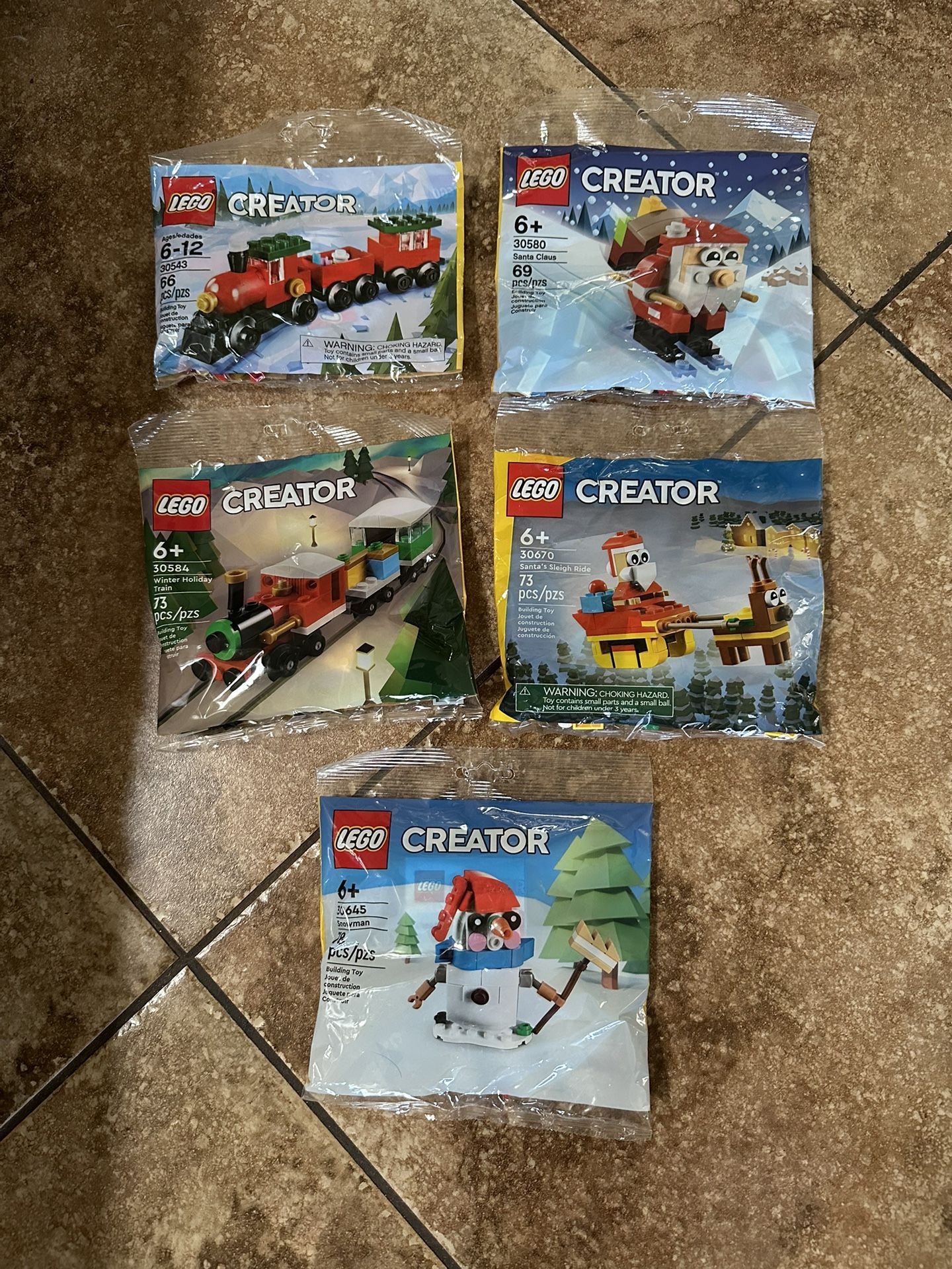 Lego Christmas Building Toys Lot Of 5 Brand New