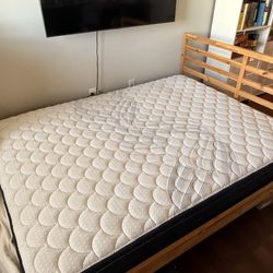 Queen size mattress and bed frame - barely used
