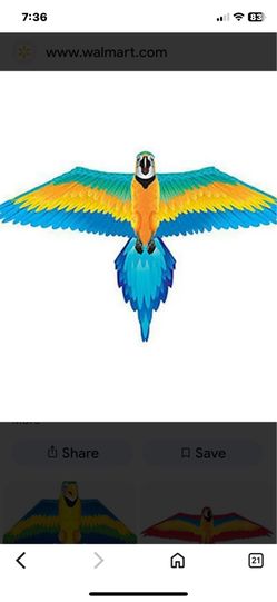 Kites Macaw XL Deluxe Nylon Kite - Huge 76" Wingspan / New In Box