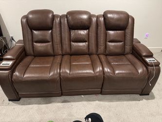 Premium Leather Power Home Theater Seating – 3 Seats & 2 seats – Power Recline & Headrests