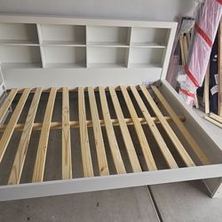 Full Size Bed Frame With Shelfs