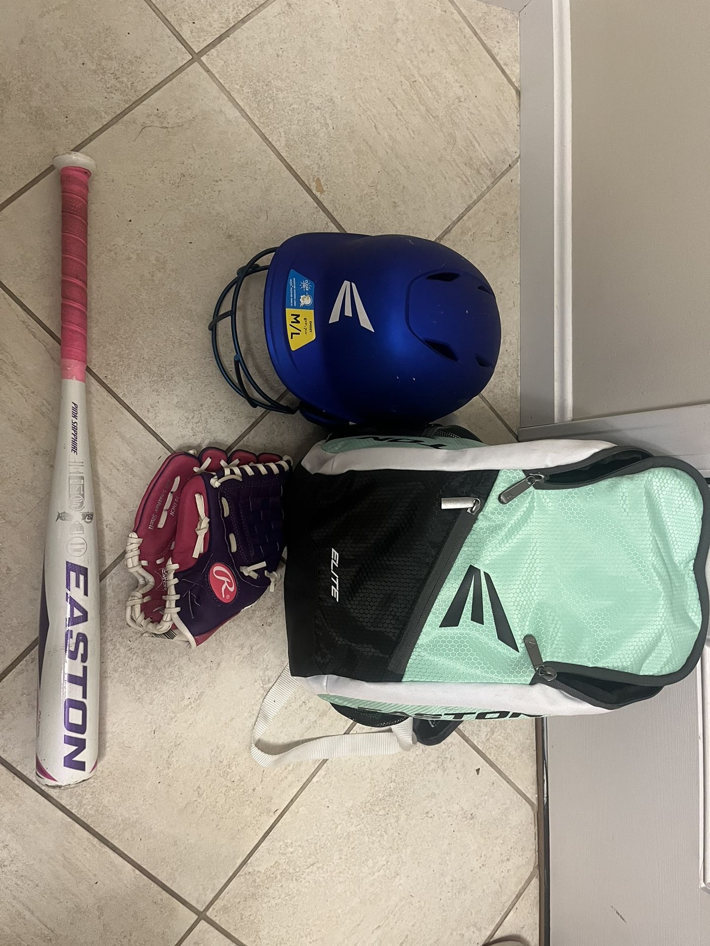 Youth Softball Bat Bag Helmet Glove