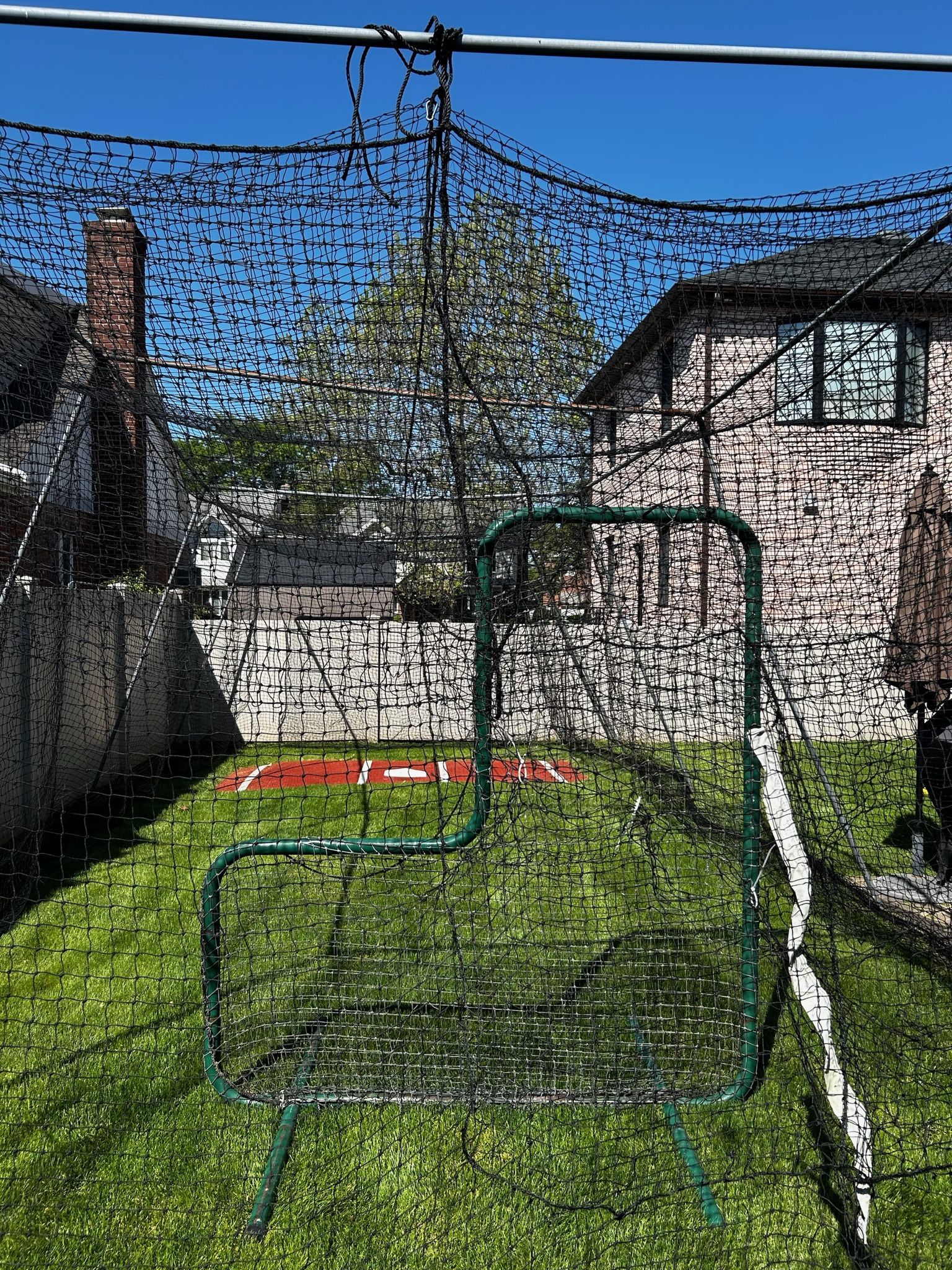 40’ batting cage ATEC Rookie Pitching machine baseball L screen turf home plate hitting mat balls