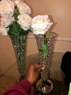 Long Stem Artificial White Roses
