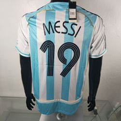 RETRO Argentina Home Messi #19 Fan Version Soccer Jersey Football Shirt 2006