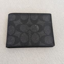 Coach Slim Billfold Wallet (charcoal/black) 