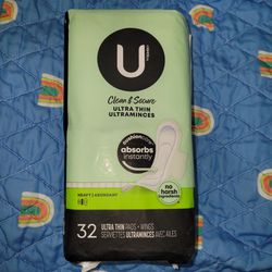 U by Kotex Clean & Secure Ultra Thin Pads with Wings, Heavy Absorbency, 32 Count For $5