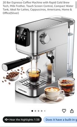 Homcozy 20 Bar Espresso Machine with Milk Frother