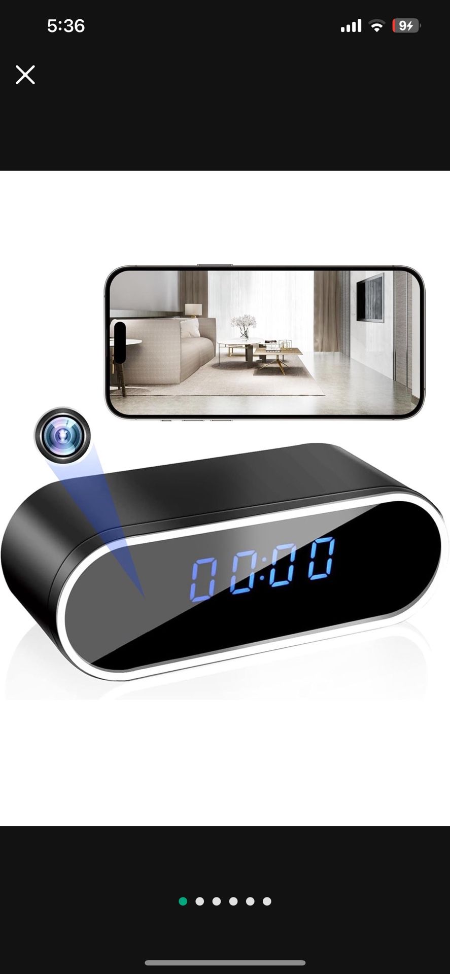 Hidden Camera Clock