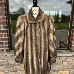 Men’s Fur Coat XL Muskrat Genuine Fur Unbranded