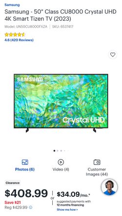 Samsung 50” CU8000 4K tv