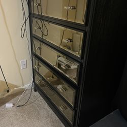 Mirrored Dresser (gold & Black) 