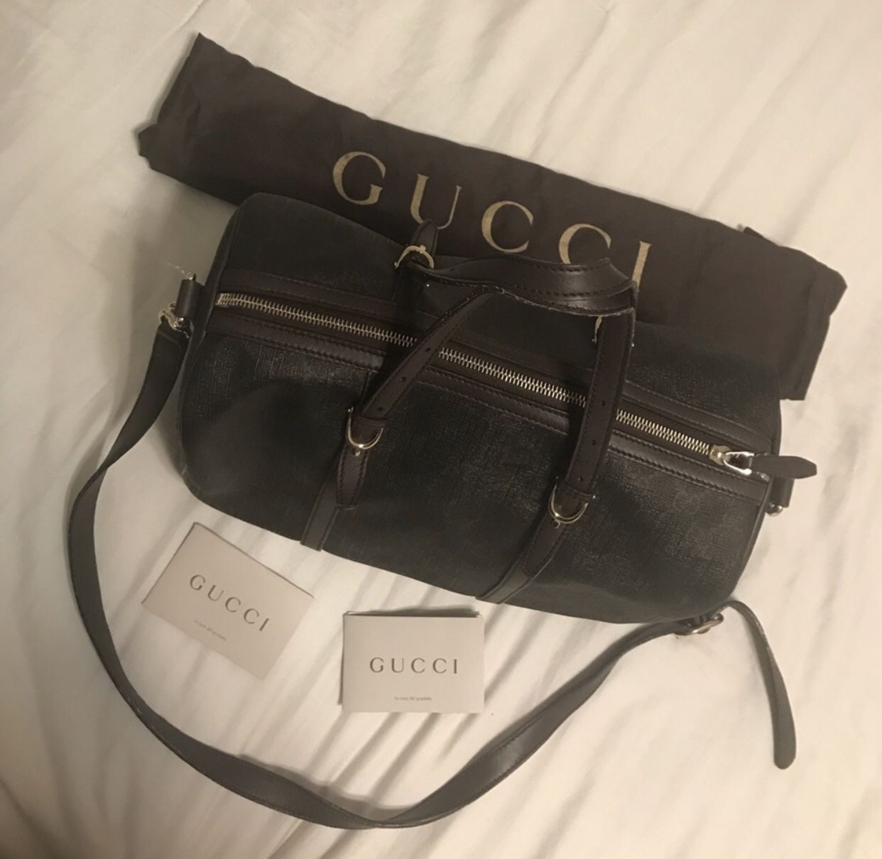 Gucci supreme Boston handbag with long strap