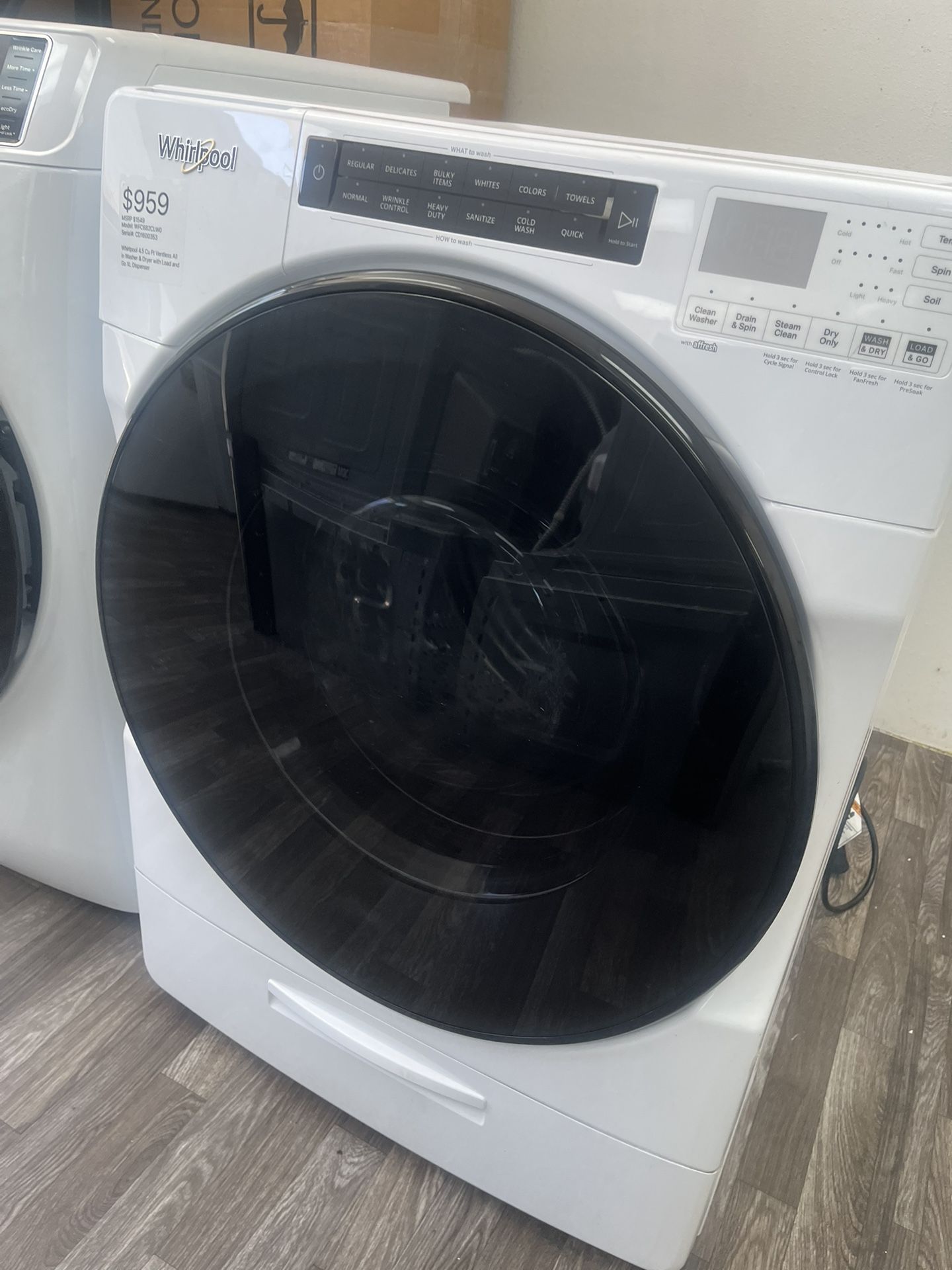 Whirlpool 4.5cu.ft Washer Dryer Combo All In One