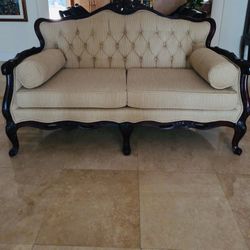 Premium French vanilla Antique love seat couch