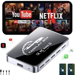 AI Box Wireless CarPlay & Auto Adapter - Plug & Play, Dual-Band WiFi, Bluetooth 5.0, 4K Video Support, Android 12.0 System, Compatible With Fac