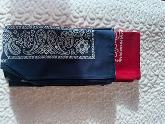 Paisley Bandanas Navy Blue and Red Set