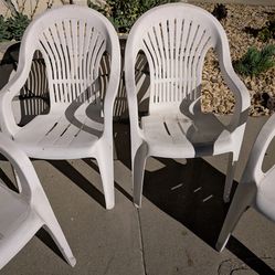 White resin lawn chairs - high back