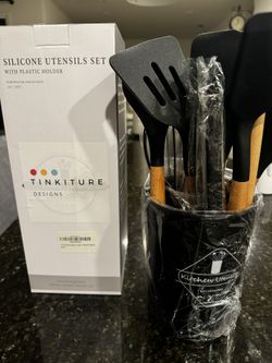 Silicone Cooking Utensils Set Heat Resistant Kitchen Utensils,Turner Tongs,Spatula,Spoon,Brush,Whisk,Kitchen Utensil Gadgets Tools Set