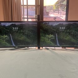 Double Dell 23" Widescreen LED Computer Monitor Set