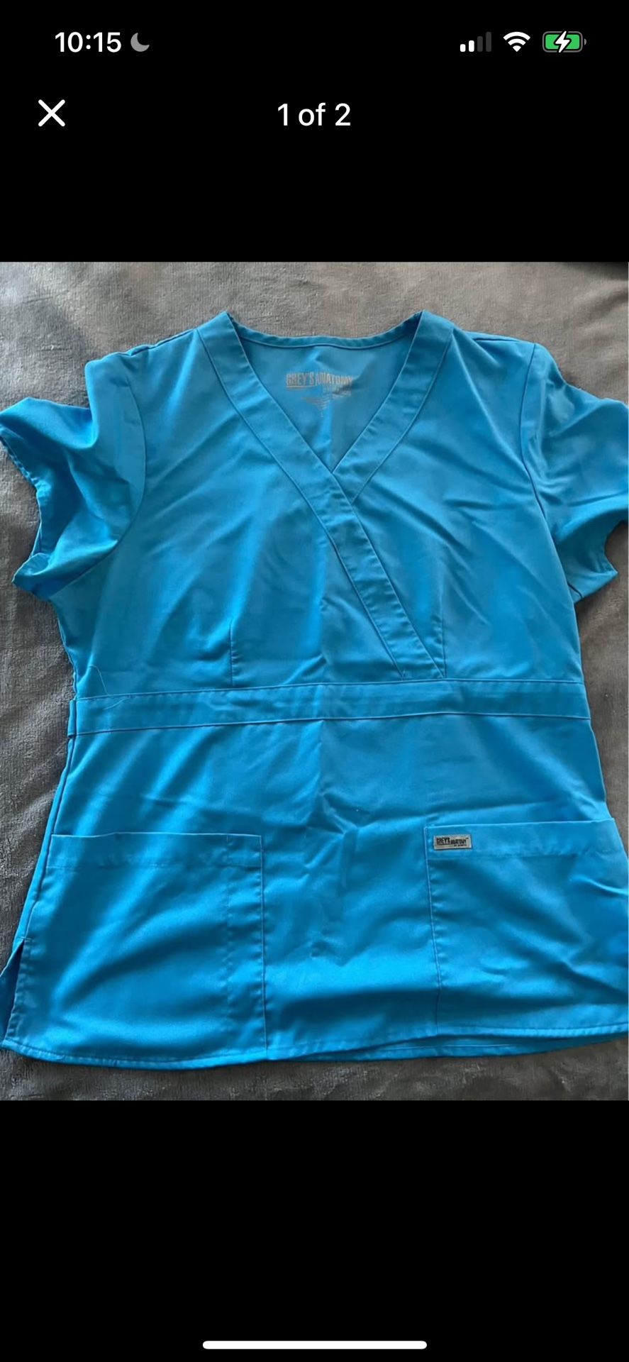 Greys Anatomy Blue Scrub Top