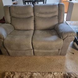 GREY SOFA SET ELECTRIC RECLINE USB CHARGER