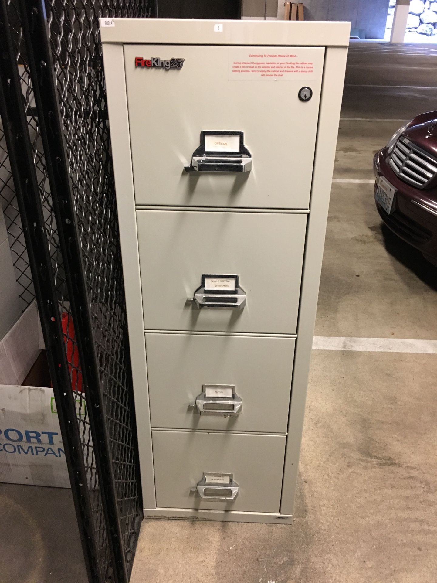 Fire proof file cabinet
