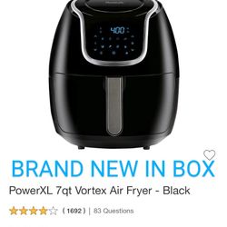 PowerXL Air Fryer 7 QT Maxx Classic, Extra Hot Air Fry, Cook, Crisp, Broil, Roast, Bake, High Gloss Finish, Black (7 Quart)


