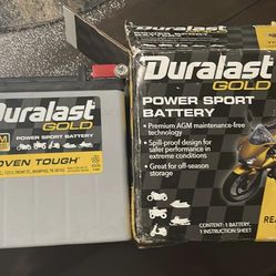 Duralast Gold Power Sport Battery AZX14L NEW IN OPEN BOX MFG: 08/2021