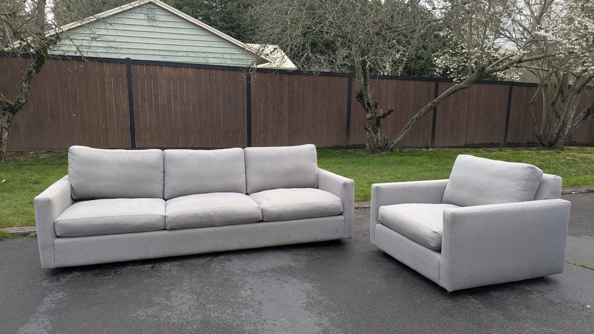 Room and Board York sofa with arm chair