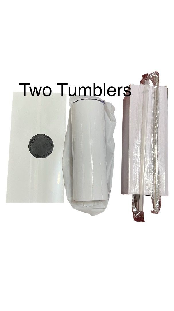 2 Tumbler stainless steel 20 OZ skinny straight