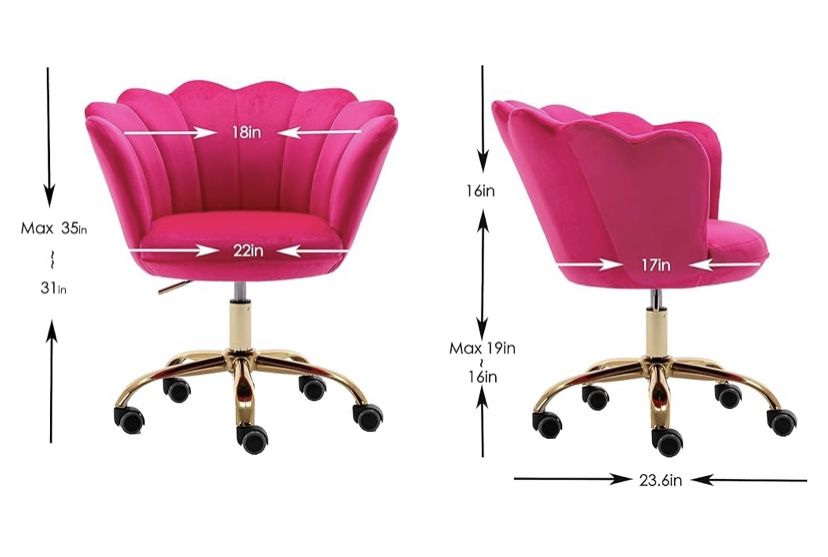 Comfy Home Office Task Chair with Wheels, Cute Modern Upholstered