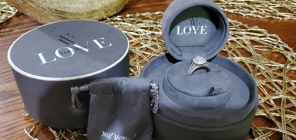 14k White Gold Wedding Set