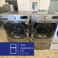 LG Front Load Washer and Gas Dryer with Pedestals