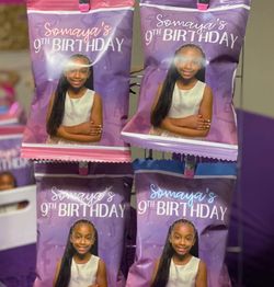 Custom Birthday Chip bags 