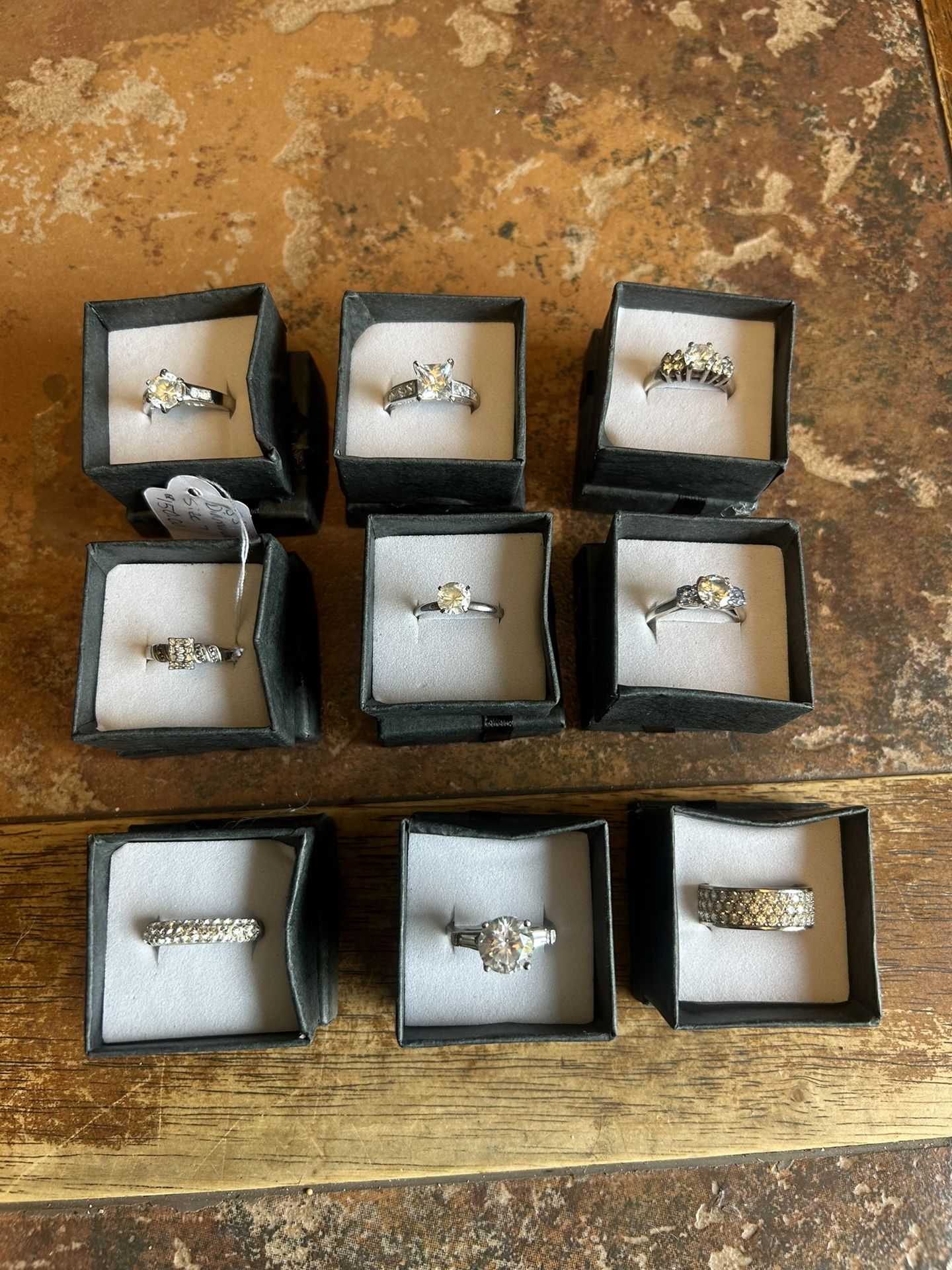 Sterling silver Cubic Zirconia Rings Sizes 7-7.5 $150 Each You Choose