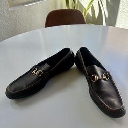 Gucci Women’s Size 8 Brown Leather Gold Horsebit Loafers