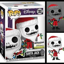 NEW Funko POP! Santa Jack Skellington 1383 GLOW GITD Disney Nightmare Before Christmas NBC Amazon Exclusive