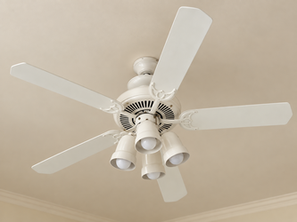 White Ceiling Fan with 4-Light Kit – Fully Working
