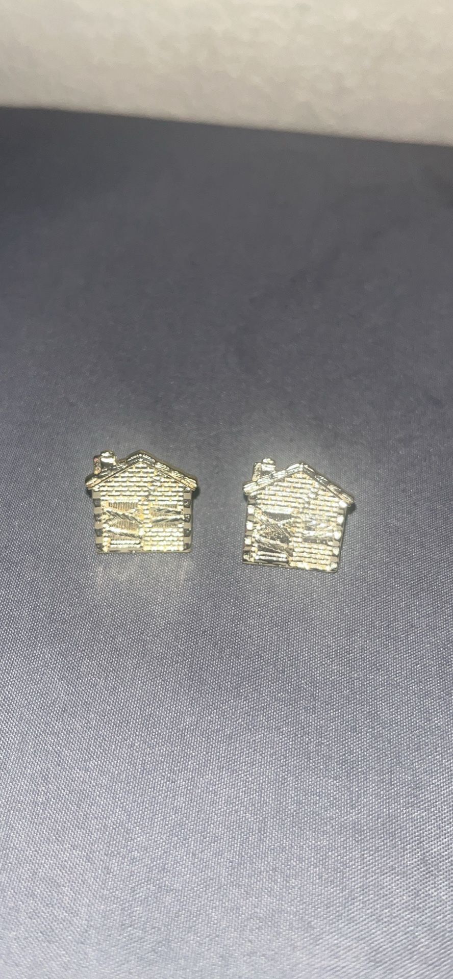 Large Trap House 10k Gold Plated Nugget Earrings