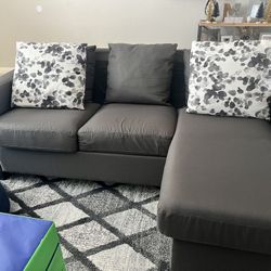 Dark Gray Sofa With Reversible Chaise