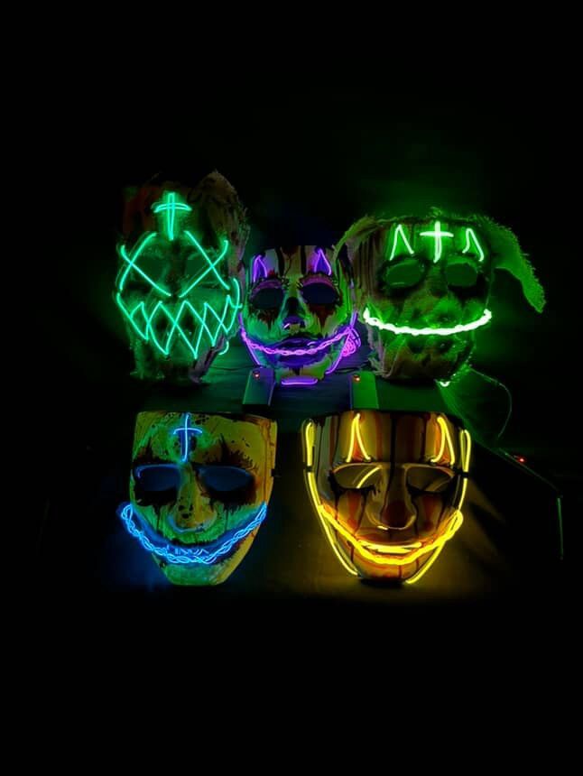 Hand painted Halloween LED light up mask