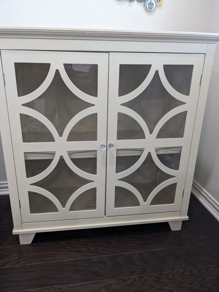 Accent Storage Cabinet With Glass Doors