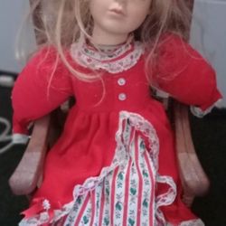 Telco Motion-ette Waiting For Santa Doll In Rocking Chair 